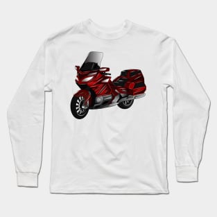 Touring motorcycle cartoon illustration Long Sleeve T-Shirt